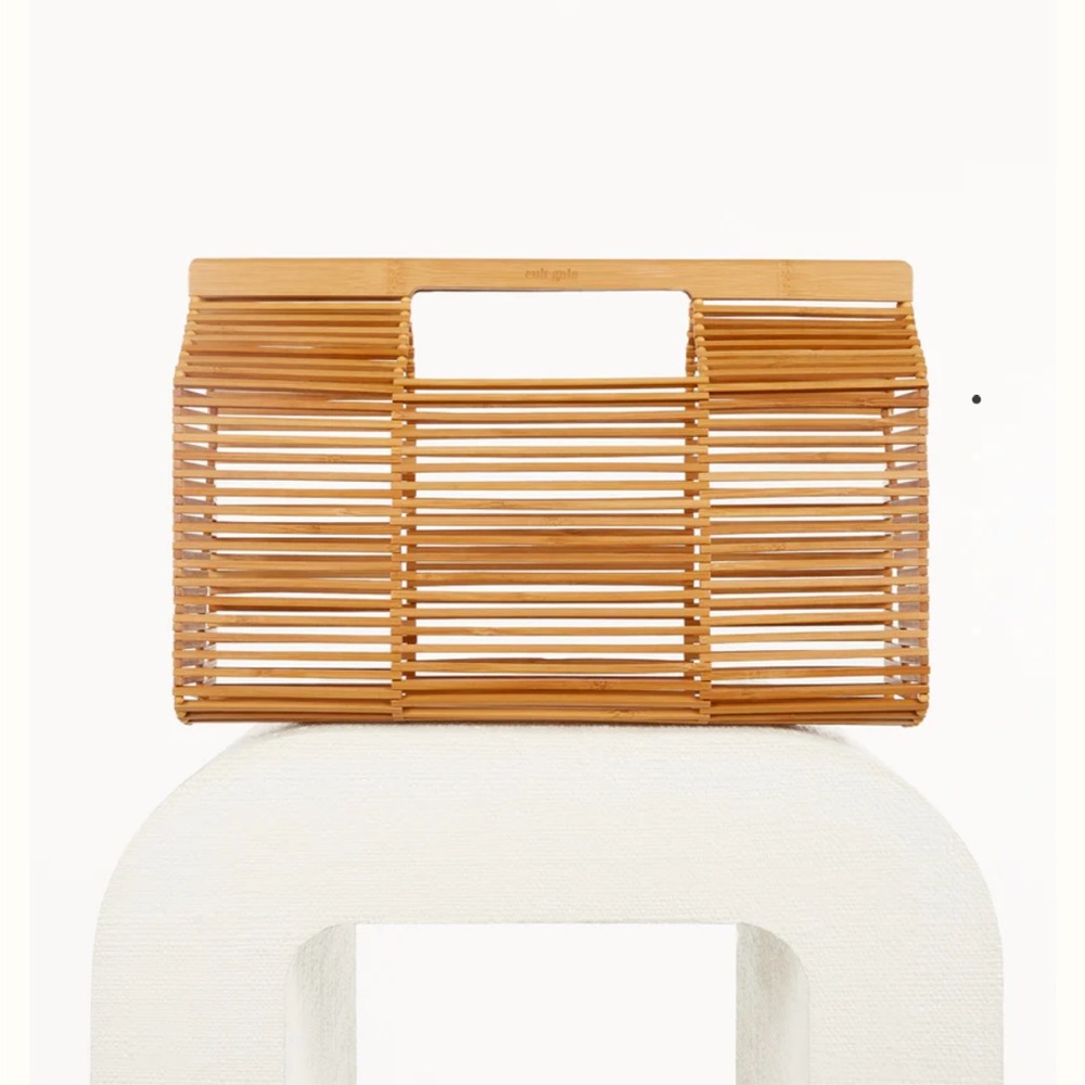 Cult Gaia Top Handle Bamboo Bag NWT Natural - Picture 1 of 8